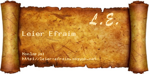 Leier Efraim névjegykártya